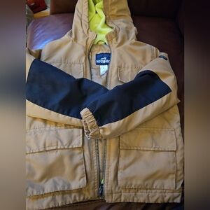 OshKosh Tan and Black Hooded Jacket